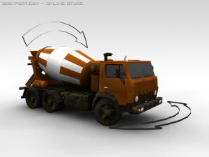 concrete truck kamaz 3D Model