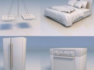 बिस्तर प्रकाश फ्रिज 3D मॉडल