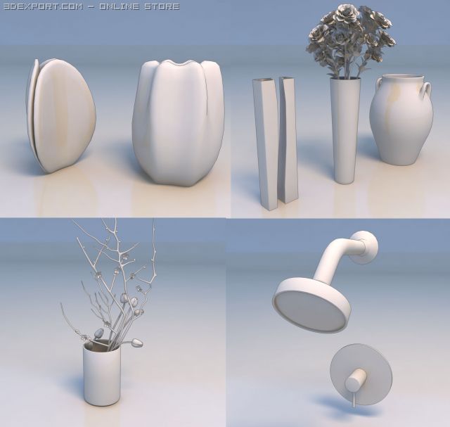 flowers and lights 3D 模型 .c4d .max .obj .3ds .fbx .stl .blend 