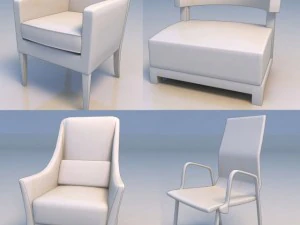 sillas escritorios Modelo 3D