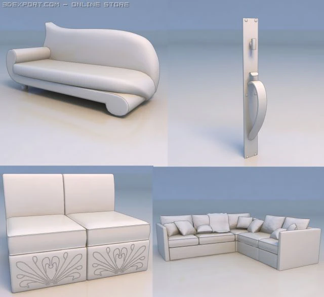 chairs sofa knobs 3D Model .c4d .max .obj .3ds .fbx .stl .blend