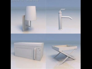 микроволновая печь с легким краном 3D Модель