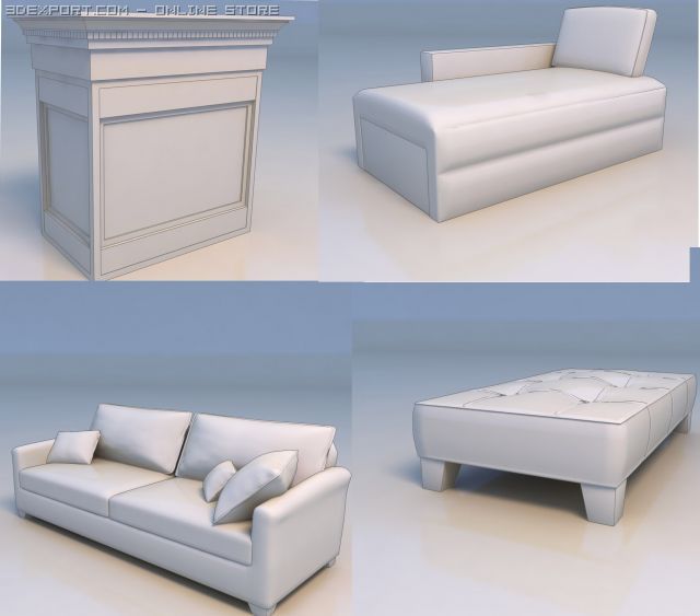 sofa pedestal massage bed Modello 3D .c4d .max .obj .3ds .fbx .stl .blend 