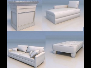 sofa pedestal massage bed Modèle 3D
