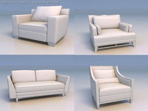 sofa chair couch desk Modelo 3D