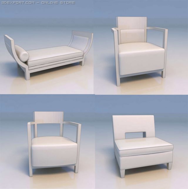 couch sofa chair 3D Модель .c4d .max .obj .3ds .fbx .stl .blend 