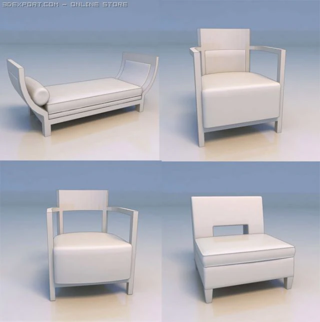 couch sofa chair 3D Model .c4d .max .obj .3ds .fbx .stl .blend 