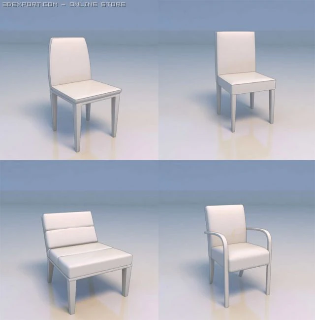 chair desk 3D Model .c4d .max .obj .3ds .fbx .stl .blend