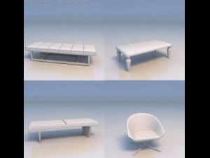 couch chair desk 3D 模型