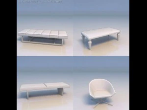 couch chair desk 3D Model