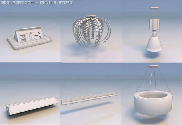 light fixtures electrical outl 3D Model .c4d .max .obj .3ds .fbx .stl .blend 