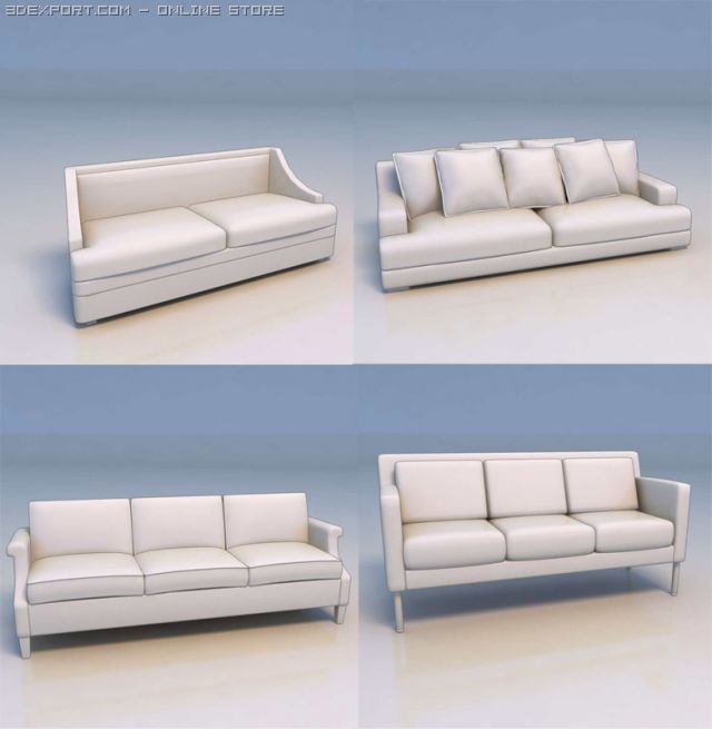 sofa  couch chairs 3D Модель .c4d .max .obj .3ds .fbx .stl .blend 