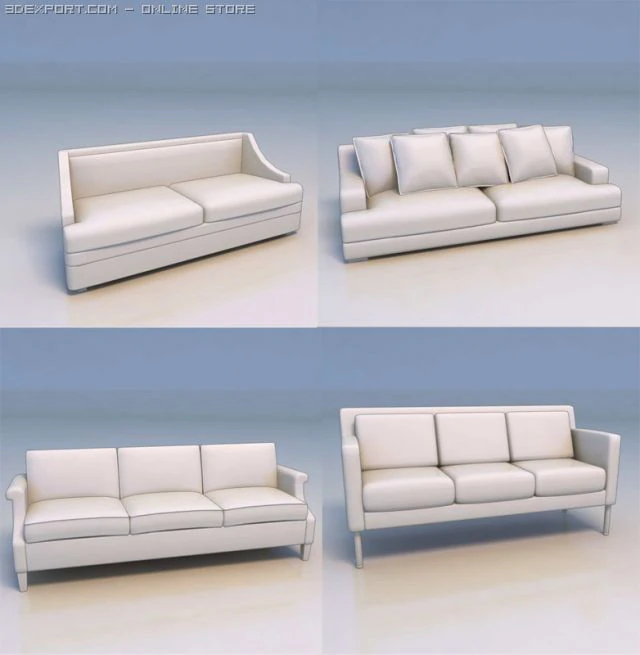 sofa  couch chairs 3D Model .c4d .max .obj .3ds .fbx .stl .blend 