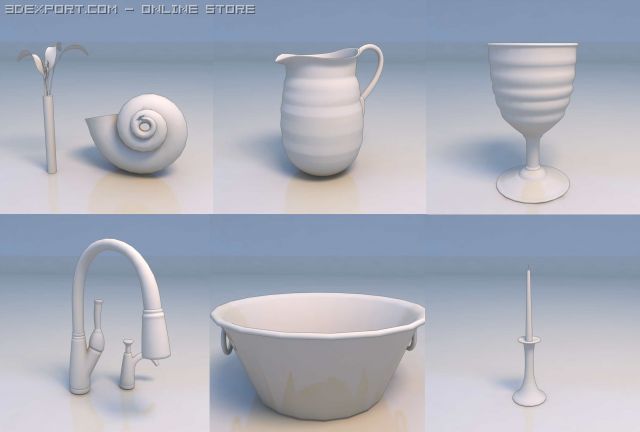 cup water faucet accessories 3Dモデル .c4d .max .obj .3ds .fbx .stl .blend 