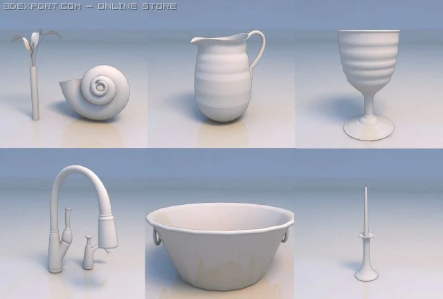cup water faucet accessories 3D Model .c4d .max .obj .3ds .fbx .stl .blend 