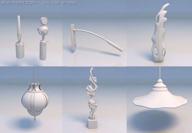 mic leaf light accessories 3D Modell .c4d .max .obj .3ds .fbx .stl .blend 