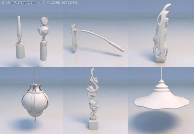mic leaf light accessories 3D Model .c4d .max .obj .3ds .fbx .stl .blend