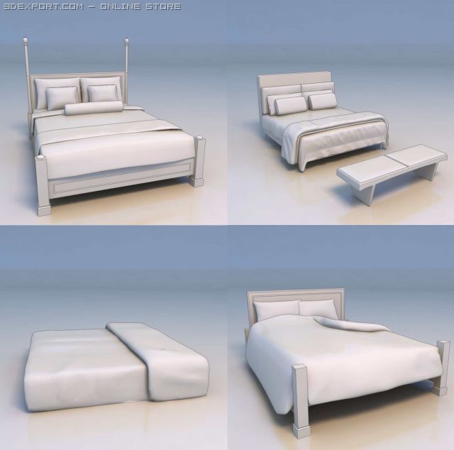 beds 3D 모델 .c4d .max .obj .3ds .fbx .stl .blend 