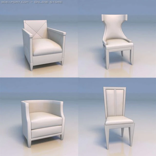 chair sofa 3D Model .c4d .max .obj .3ds .fbx .stl .blend 