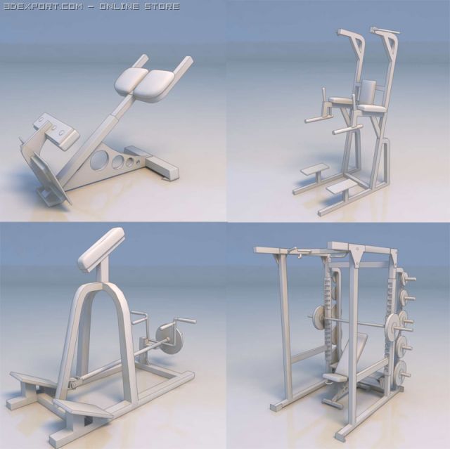 gym weightliftings 3D Model .c4d .max .obj .3ds .fbx .stl .blend 