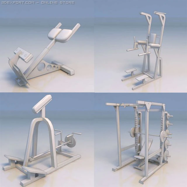 gym weightliftings 3D Model .c4d .max .obj .3ds .fbx .stl .blend 