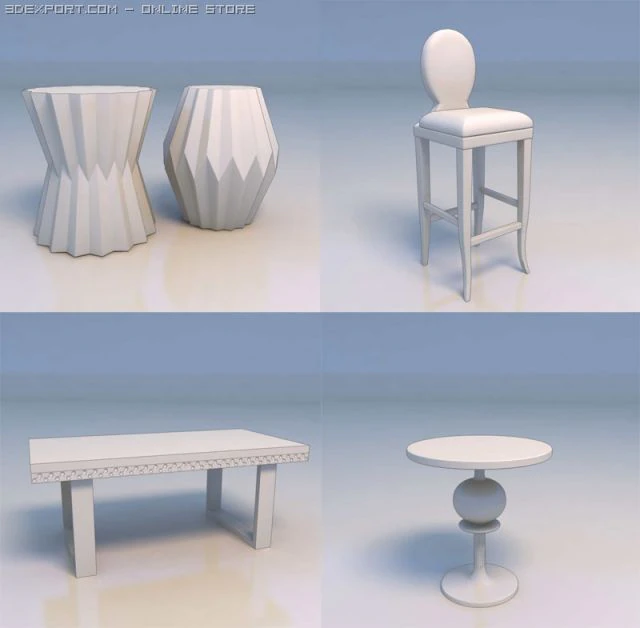 chair desk couch 3D Model .c4d .max .obj .3ds .fbx .stl .blend 