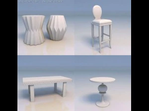 cadeira, sofá, mesa Modelo 3D