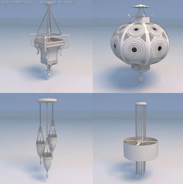Lichter Lampe 3D Modell .c4d .max .obj .3ds .fbx .stl .blend 