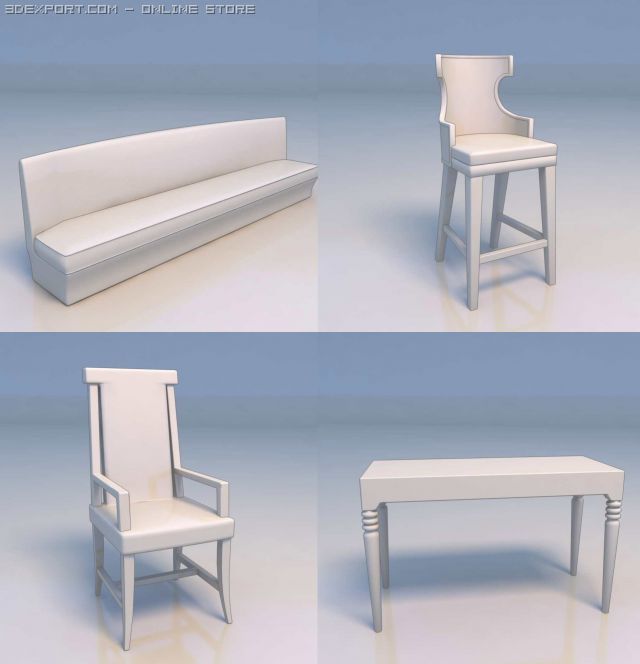 sofa couch desk 3D Modell .c4d .max .obj .3ds .fbx .stl .blend 