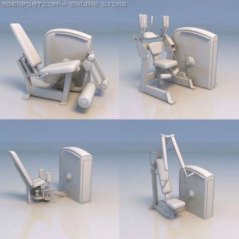 gym fitness equipment 3D Model .c4d .max .obj .3ds .fbx .stl .blend
