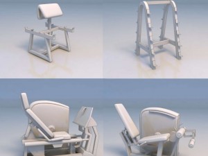 gym fitness equipment 3D 모델