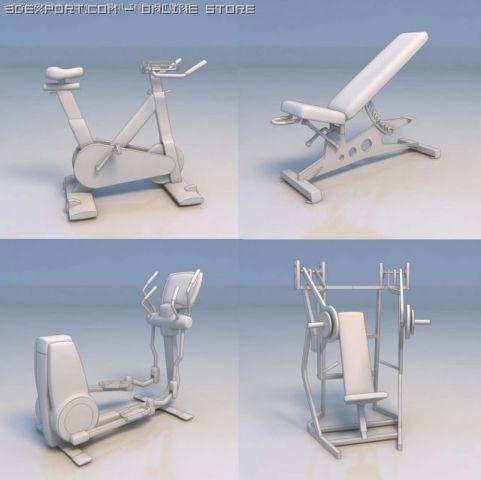 gym fitness equipment Modèle 3D .c4d .max .obj .3ds .fbx .stl .blend 