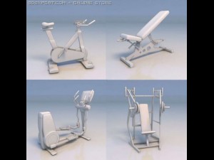 gym fitness equipment 3D Модель