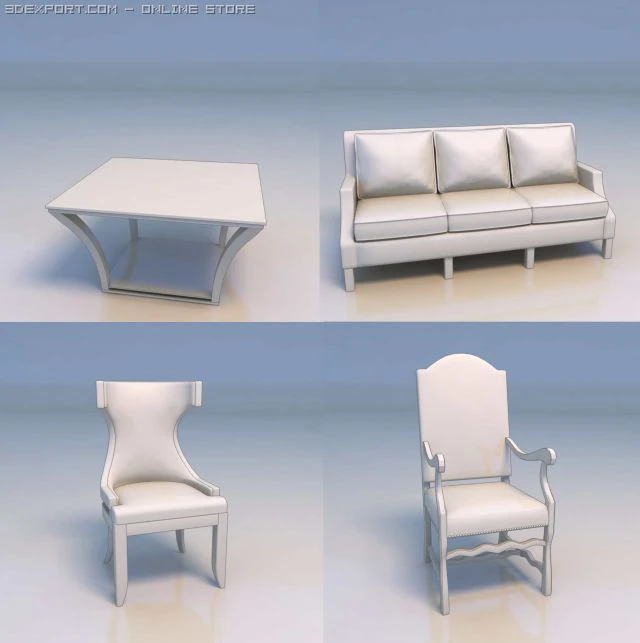 chair desk sofa couch 3D Model .c4d .max .obj .3ds .fbx .stl .blend