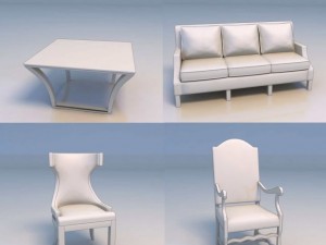 chair desk sofa couch Modelo 3D