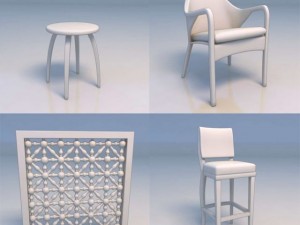 desk window chair sofa Modelo 3D