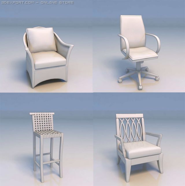 sofa chair desk 3D-Modell .c4d .max .obj .3ds .fbx .stl .blend 