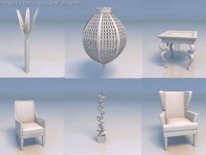 acess&oacute;rios para cadeira flor luz Modelo 3D