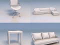 chair sofa couch desk Model 3D