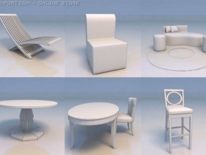 chair sofa couch desk 3D मॉडल