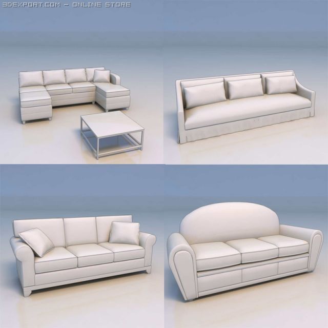 sofa 3D Модель .c4d .max .obj .3ds .fbx .stl .blend 