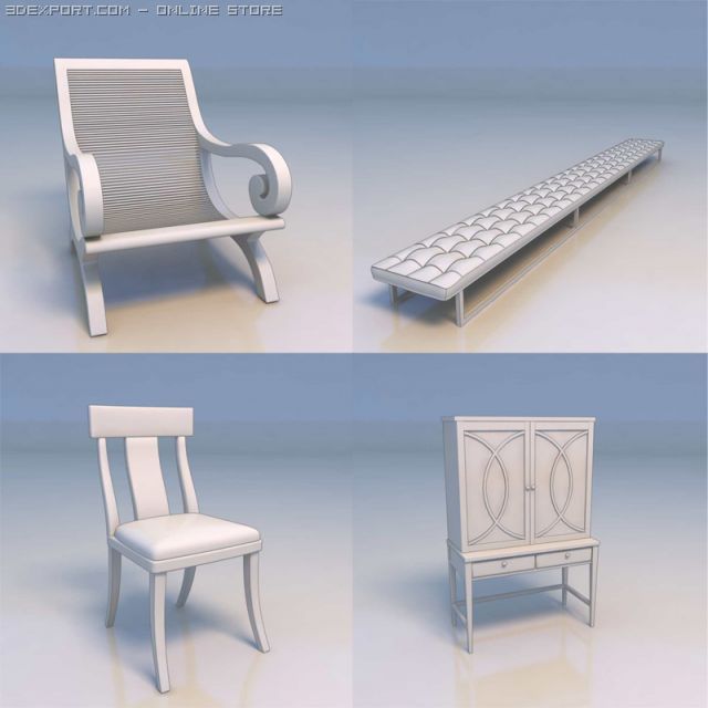 chair sofa couch store cabinet 3D Model .c4d .max .obj .3ds .fbx .stl .blend 