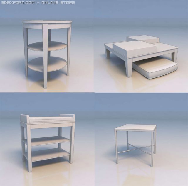 shelves desk Modello 3D .c4d .max .obj .3ds .fbx .stl .blend