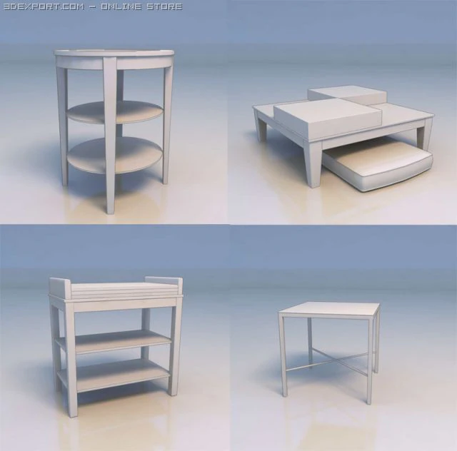 shelves desk 3D Model .c4d .max .obj .3ds .fbx .stl .blend