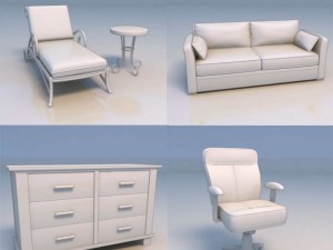 sofa couch desk drawer 3D-Modell