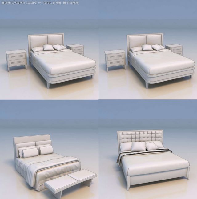 beds Modelo 3D .c4d .max .obj .3ds .fbx .stl .blend 