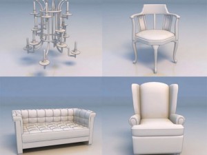 light chair sofa couch Modelo 3D