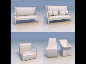 bed chair couch desk 3D-Modell