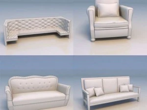 meja kursi sofa Model 3D