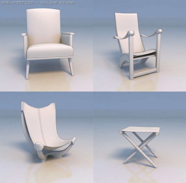 chair sofa desk 3D 모델 .c4d .max .obj .3ds .fbx .stl .blend